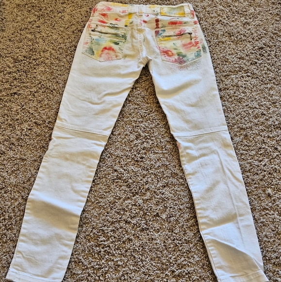Don't Cry Milan Italian White Art Jeans TG 26 Mod Clivia Low Rise Size 26 Skinny - Picture 3 of 11
